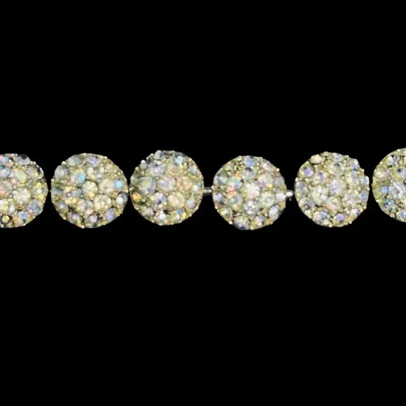 Gold Tone And Clear Rhinestones Round Links Bracelet With Safety Chain (4580) - Picture 3 of 10